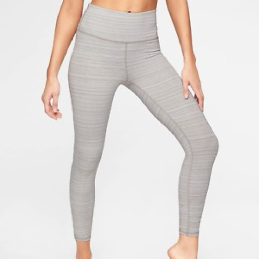Athleta Light Gray Textured Leggings